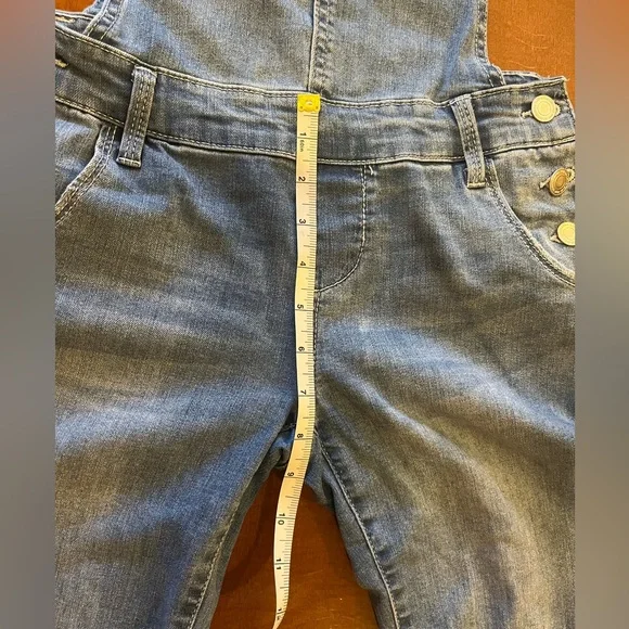 Ripped skinny jeans overalls/ jumpsuit. 5 pockets, adjustable straps. Blue. sz S - Picture 7 of 10